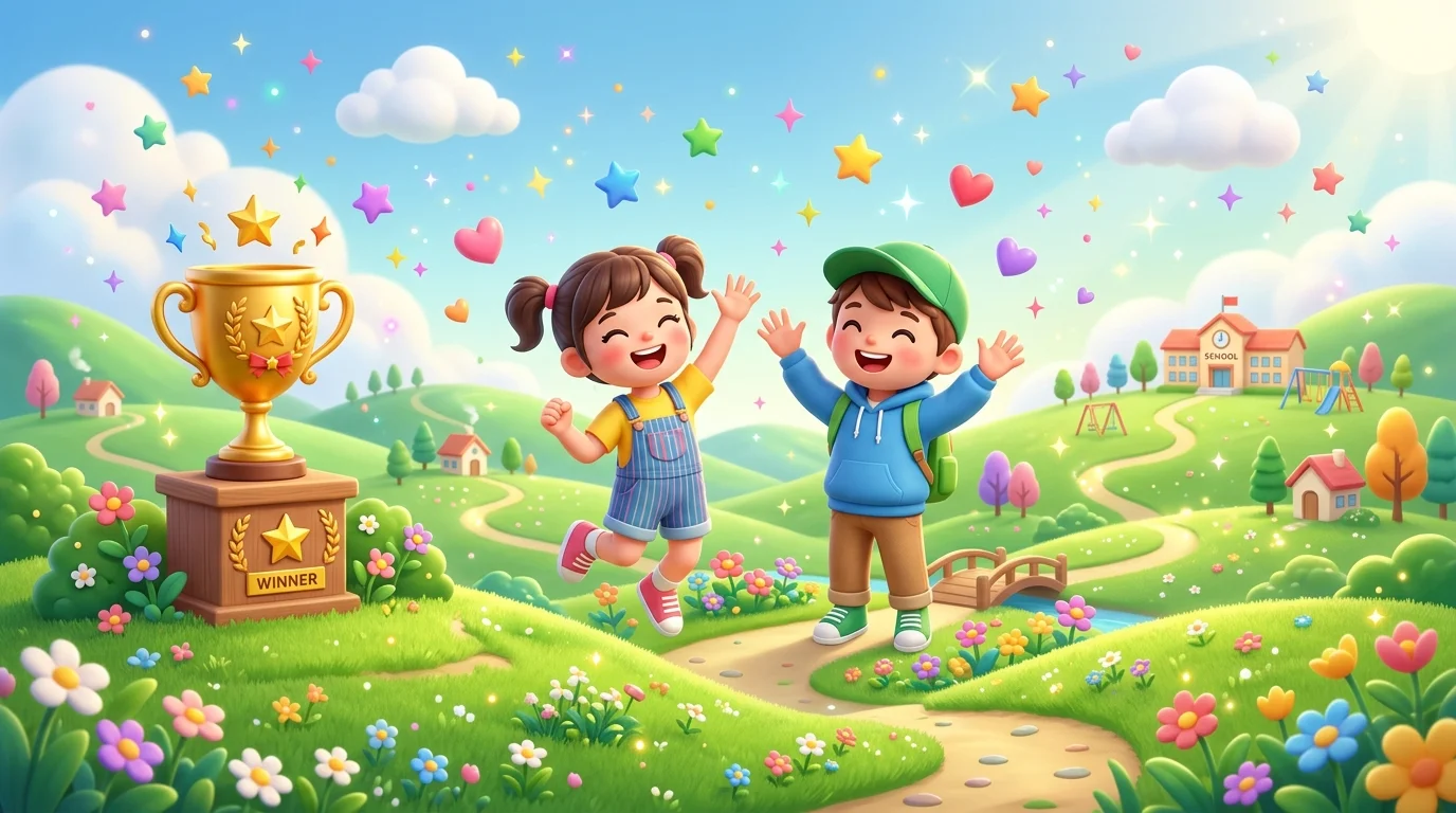 Kids celebrating achievements